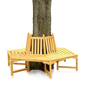 Melko® 360 Grad Baumbank Gartenbank Rundbank, aus Holz, Durchmesser 180 cm, Höhe 90 cm
