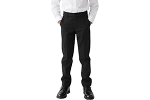 KEYWANTS Boys Dress Pants Slim Fit School Uniform Pants for Boys Adjustable Waist Trousers