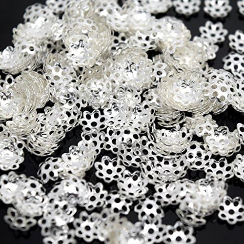 500 x Iron Flower Bead Caps 6mm - Pick Colour - Silver Plated by STAR BEADS