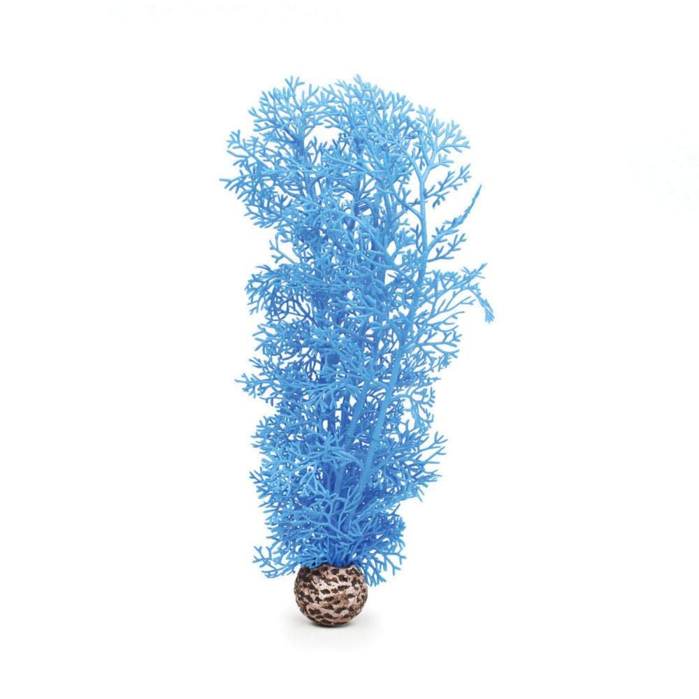 biOrb Fish Tank Decorations, Aquatic Horn Coral Plant With Weighted Ball (Medium Blue Aquarium Plant), Artificial Fish Tank Plants To Add Colour, Natural-Looking Aquarium Decor For Scenic Background