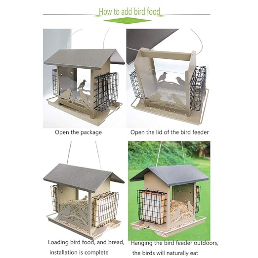 Djlookk Bird Outdoor Feeder Bird Hummingbird Feeder House Feeder