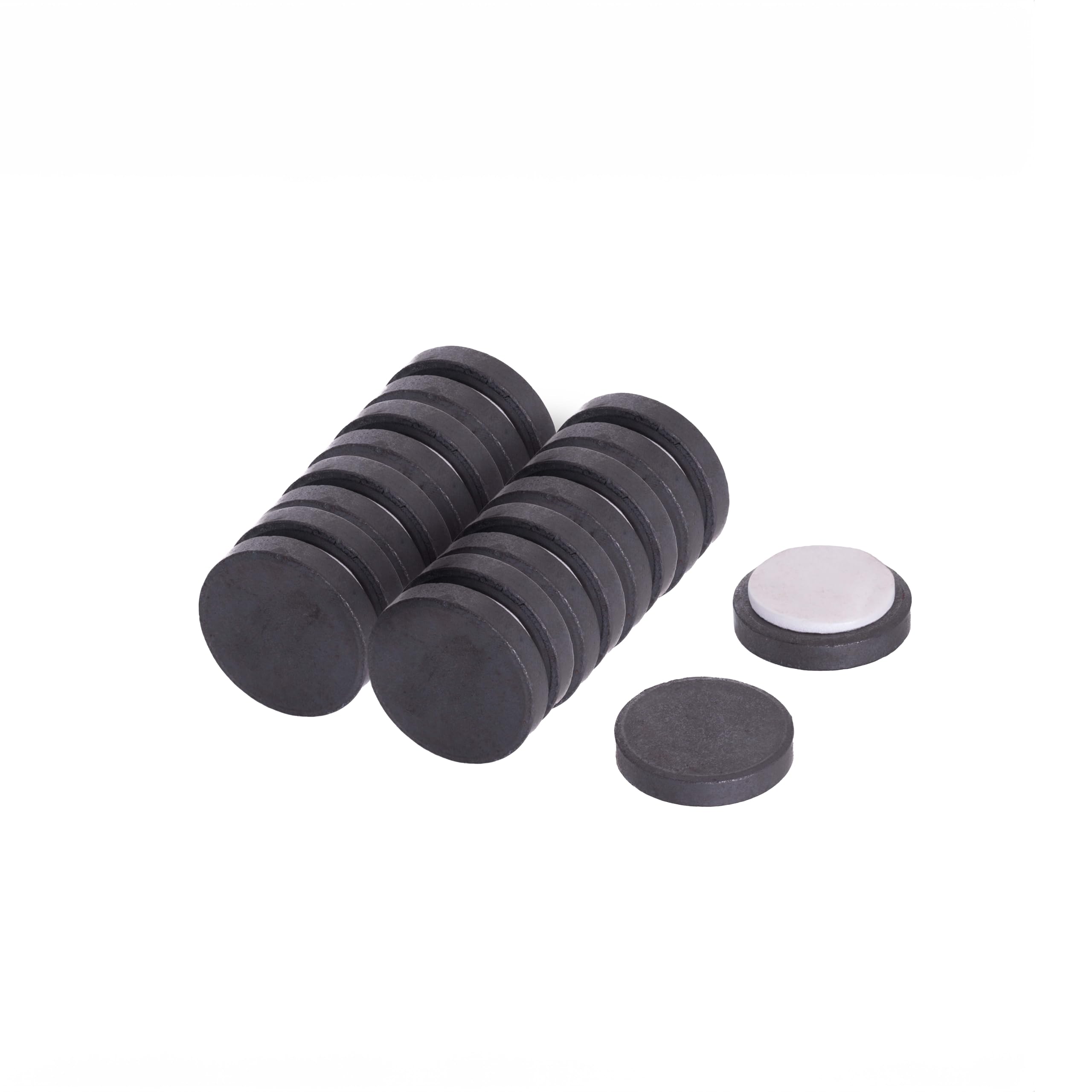 Y10 Ferrite Magnet for Arts, Craft, Science and DIY with Adhesive Foam Pad - 25mm dia x 5mm thick - 0.6kg Pull - Pack of 200