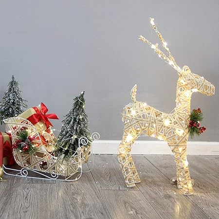 Decorazioni Natalizie Animali.Ornamento Natalizio Con Trolley In Rattan Europeo Contenitore Natalizio Di Natale Per Animali Di Piccola Taglia Alimentato A Batteria Per Decorazioni Natalizie Decorazioni Per La Casa Sala Da Pran Amazon It Casa E