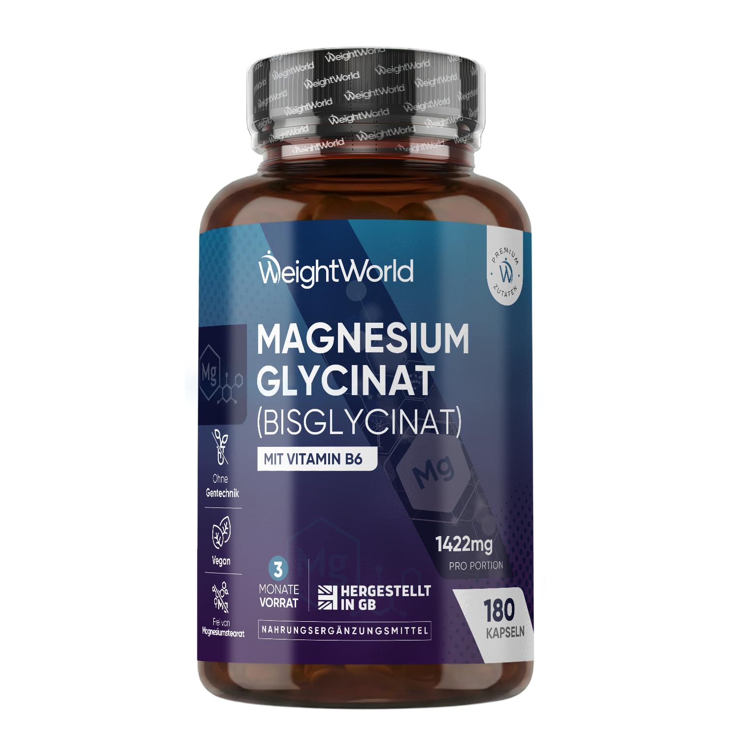 WeightWorld Magnesium Bisglycinat Kapseln - 1422mg pro Portion