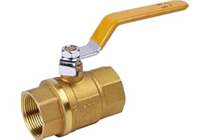 YADIAN 1-1/4 Inch NPT Heavy Duty Full Port Ball Valve, Brass Plumbing Fitting, Water Shut Off Valve 1-1/4'', NPT Female x Female Thread, 150 PSI WSP / 600 PSI WOG (1-1/4 Inch NPT, Pack of 1)