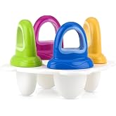 Nuby Popsicles Molds 1 Pack 4 Handle - Garden Fresh Fruitsicle Frozen Pop Tray - Multicolored Popsicle Molds For Kids, Baby Essentials