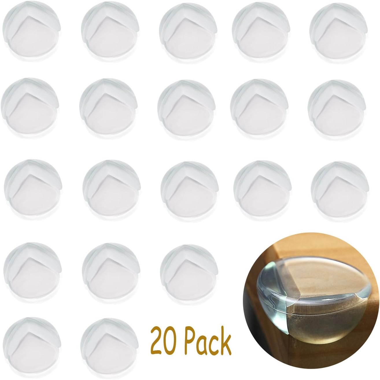 JESWELL Baby Proofing Corner Guards - 20 Pack Premium Clear Furniture Edge Table Corner Protectors - Keep Children from Injury …