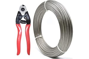 WELTEK T316 Stainless Steel 1/8 Aircraft Wire Rope 7x7 for Deck Cable Railing, Marin Grade (210Feet+Cutter)