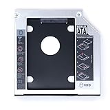 Masione 12.7mm SATA 2nd HDD HD Enclosure Hard Drive Caddy Case Tray, Universal for 12.7mm Laptop CD / DVD-ROM Optical Bay Drive Slot (for SSD and HDD)