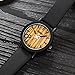 CUCOL Eco Faux Wooden Dail Leather Band Watches for Men and Women Casual Style Black Color