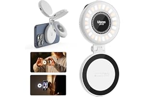 ULANZI Magnetic Selfie Light White, LED Fill Light Compatible with Magsafe, LED Selfie Ring Light Included Sticky Ring for Phones, for Selfies/Photography/TikTok/Zoom Calls/Video Conference Color