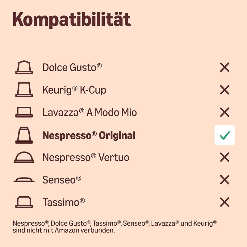 Sortimentspackung, Aluminium-Kaffeekapseln, kompatibel mit Nespresso, mittelgeröstet, 100 Stück (5 Packungen mit je 20 Stück) – Rainforest Alliance zertifiziert