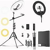 Bzyltrux Large Ring Light Kit with 79" Stand, [New Version] 55W 6700K Dimmable,LED 18" Big Ring Light Tripod,Dual Phone Holder for iPhone,tiktok,Makeup,Yutobe,Live Stream,Photography,Video Recording