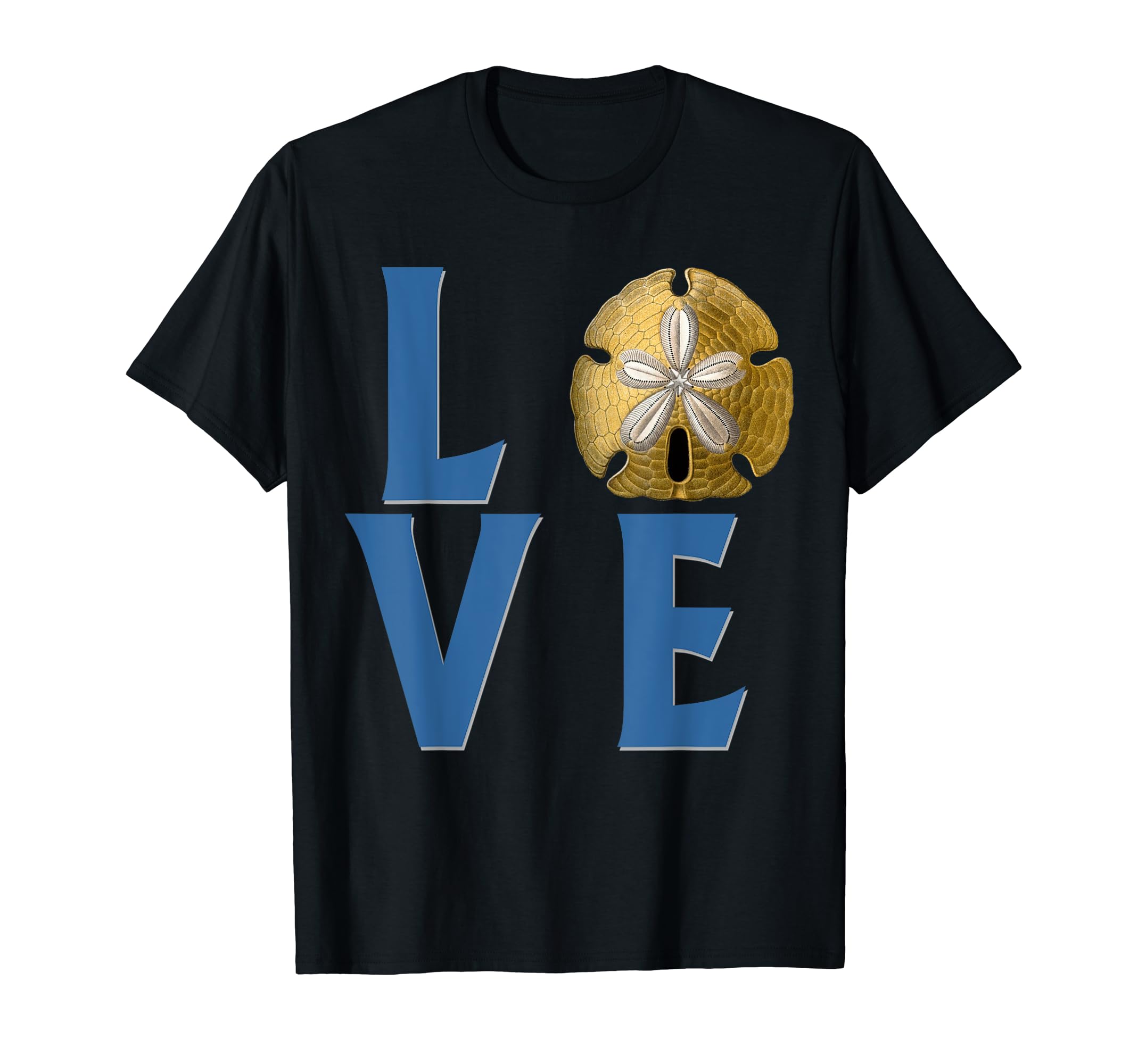 LOVE text with Sand Dollar Summer Beach Sand Shell T-Shirt