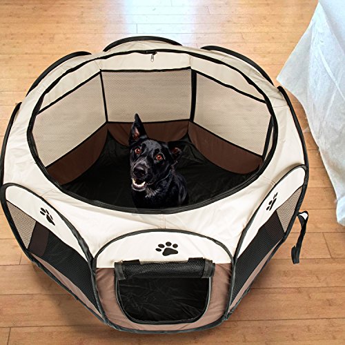 BIGWING Style Puppy Playpen,Portable Foldable Puppy Dog Pet Cat Rabbit Guinea Pig Fabric Playpen Crate Cage Kennel Tent… - Afbeelding 7
