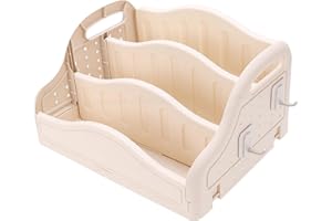 BAFOVY Kids Bookshelf, 3 Tier Bookcase with Rounded No Burr Finish, for Bedroom Nursery Classroom Playroom (White #12)