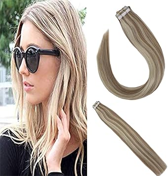 Sunny 24inch Ash Blonde Highlights Tape In Hair Extensions Two