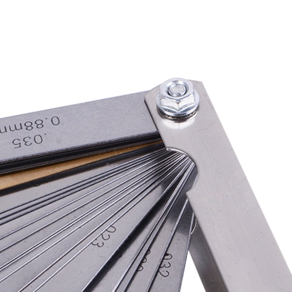 Ovovo 32 Blades Filler Gauge Set Stainless Steel Feeler Gauge Metric and Imperial Gap Measurement Tool 0.04-0.88mm/0.0015-0.035inch