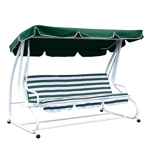 Hollywoodschaukel 4-Sitzer Miami 232x120x164cm weiss/grün Gartenschaukel