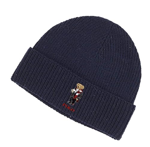 Polo Ralph Lauren Signature Merino Wool Beanie (Coco Bear Navy) in