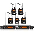 XTUGA RW2080 Wireless in Ear Monitor System Mono Design Dual Channel Wireless IEM System 5 Bodypacks, 300Ft, 40 UHF Frequencies, in Ears Monitors for Band, Stage or Studio, 902-928mhz