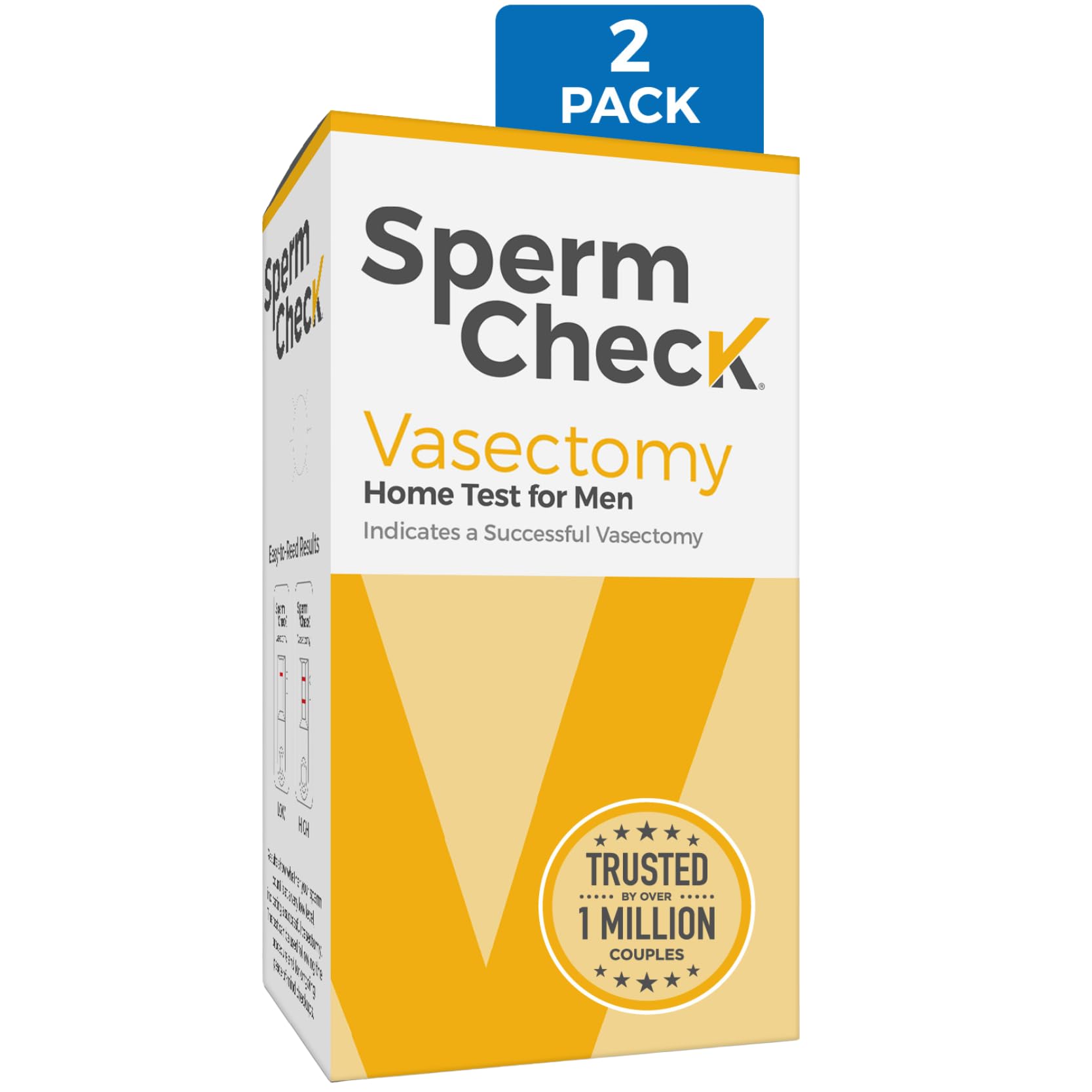 SpermCheck Vasectomy Home Test Kit - Check Sperm Count Post Vasectomy - 2 Pack - Easy to Read, Private - 98% Accuracy - CE Marked