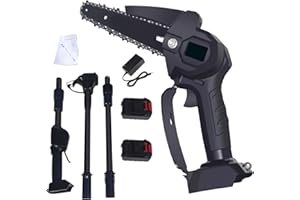 6" Mini Chainsaw, Cordless Electric Pole Saw with 1500mAh Battery, 550W High Power Motor, Adjustable Angle & 180cm Height, Ch