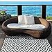 Green Decore Reversible Nirvana Outdoor Rug, Waterproof, Fade Resistant, Modern Large Floor Mats for Patios,Decks, Garden and Outdoors, Backyard, Beach, Camping, Picnic - (Grey/White, 4 X 6 ft)
