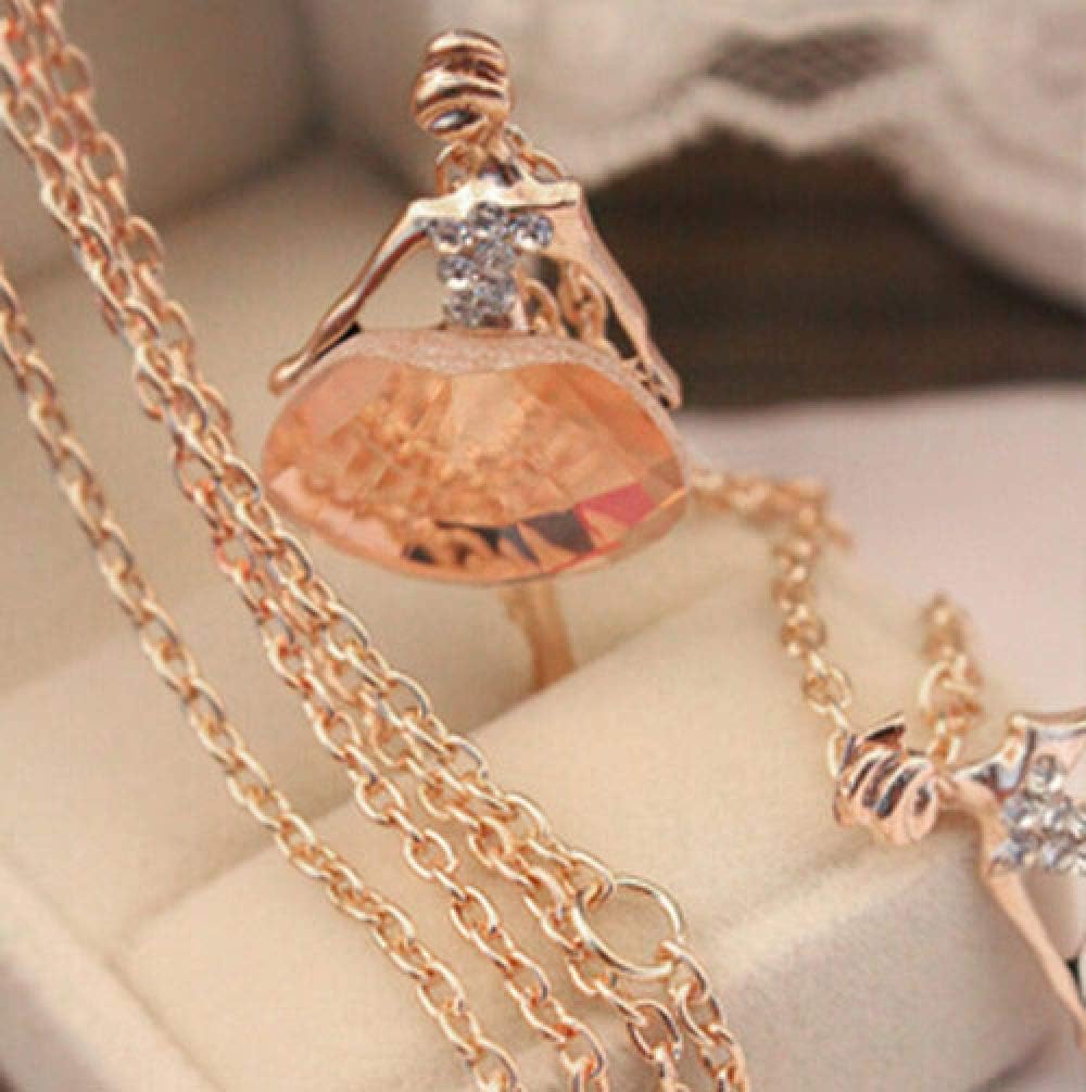 FEELHH Long Sweater Necklace,Women Crystal Shiny Fairy Rhinestones Angel Wings Long Chain Party Pendant Necklace Fashion Accessories Jewellery