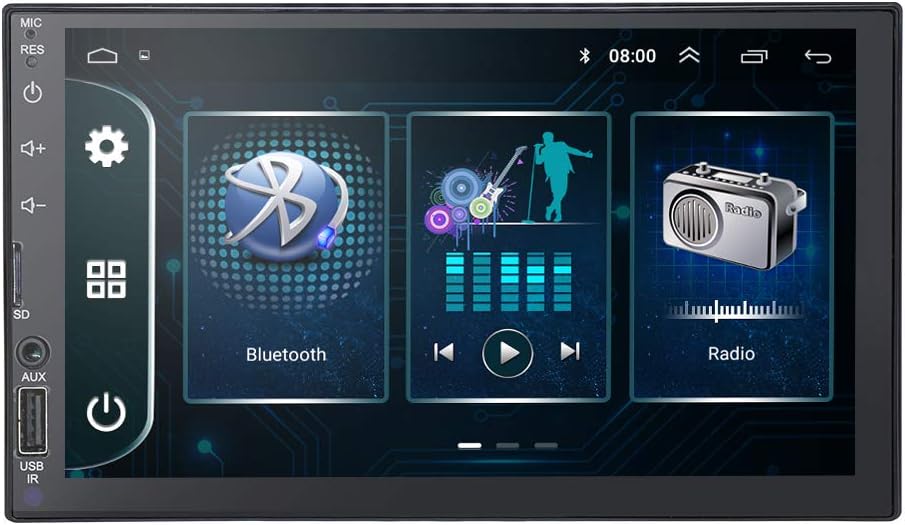 Ossuret Double Din Universal Car GPS Navi Android 9.0 Car Stereo Radio with 7 Inch Screen Support Bluetooth Mirror-Link CAM-in FM USB DVR OBD2 TPMS DAB+
