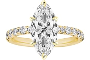 RURULUYA 2CT/3.5CT Solitaire Elongated Marquise Cut Engagement Ring for Women, Simulated Diamond Promise Ring in 925 Sterling Silver