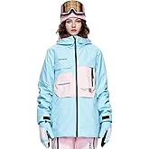 HIGH EXPERIENCE Ski Jacket Snowboard Coat Snow Winter Waterproof Insulated Windproof Baggy Warm Hooded Jacket for Men Women