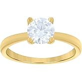 Jewels By Lux 14kt Yellow Gold Womens Cubic-Zirconia Bridal Anniversary Engagement Wedding Ring