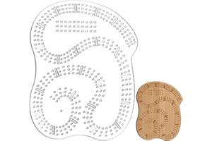 BENECREAT 9.84x7.68 Inch Cribbage Board Templates, Nuggets Acrylic Game Board Templates for Woodworking, Card Game Plates Mak