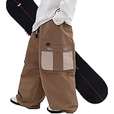 SNOWVERB Womens Mens Super Baggy Waterproof Insulated Mountain Snow Pants Loose Fit Ski Snowboard Streetwear Pants