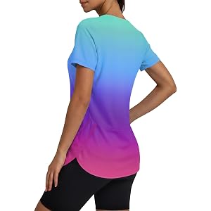LOMON Womens Workout Tops Short Sleeve UPF50+ Sun Protection Shirts Quick Dry Outfits for Gym Pilates Athletic S-3XL