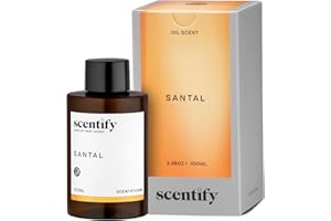 Scentify Santal Aroma Oil Refill Scent for Oil Diffusers - Iris, Amber, Sandalwood, Cedar Scents - Luxurious Relaxing Aromath