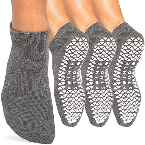 Pointe Studio Women's Non-Slip, Grip Socks for Hylaea Yoga, Barre, Pilates (3 Pairs)