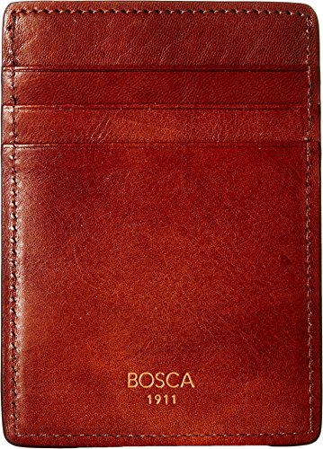 Bosca Men's Dolce Collection - Deluxe Front Pocket Wallet (One Size, Amber)