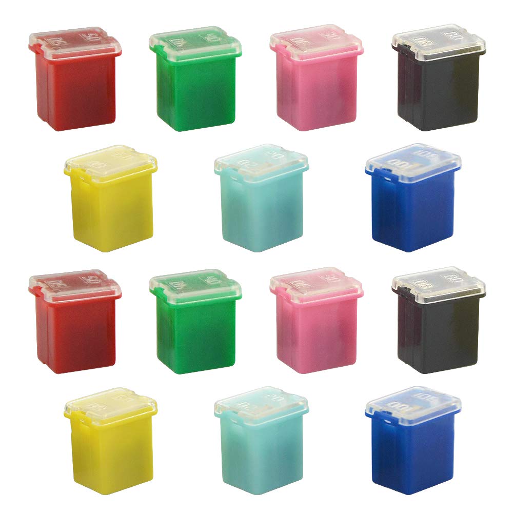 WMYCONGCONG 35 PCS Low Profile Automotive Box Shaped Fuse Kit 20/30/40/50/60A/80A/100A for Pickup Trucks Cars and SUVs