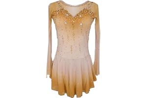 LIUHUO Elegant Blue Figure Skating Dress for Girls and Women - Competition Ice Dance Dress - Skating Clothes