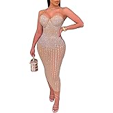 Women Long Sleeve Birthday Dresses Sexy hot Diamond Process Sexy Dress Party Club Night Dress…