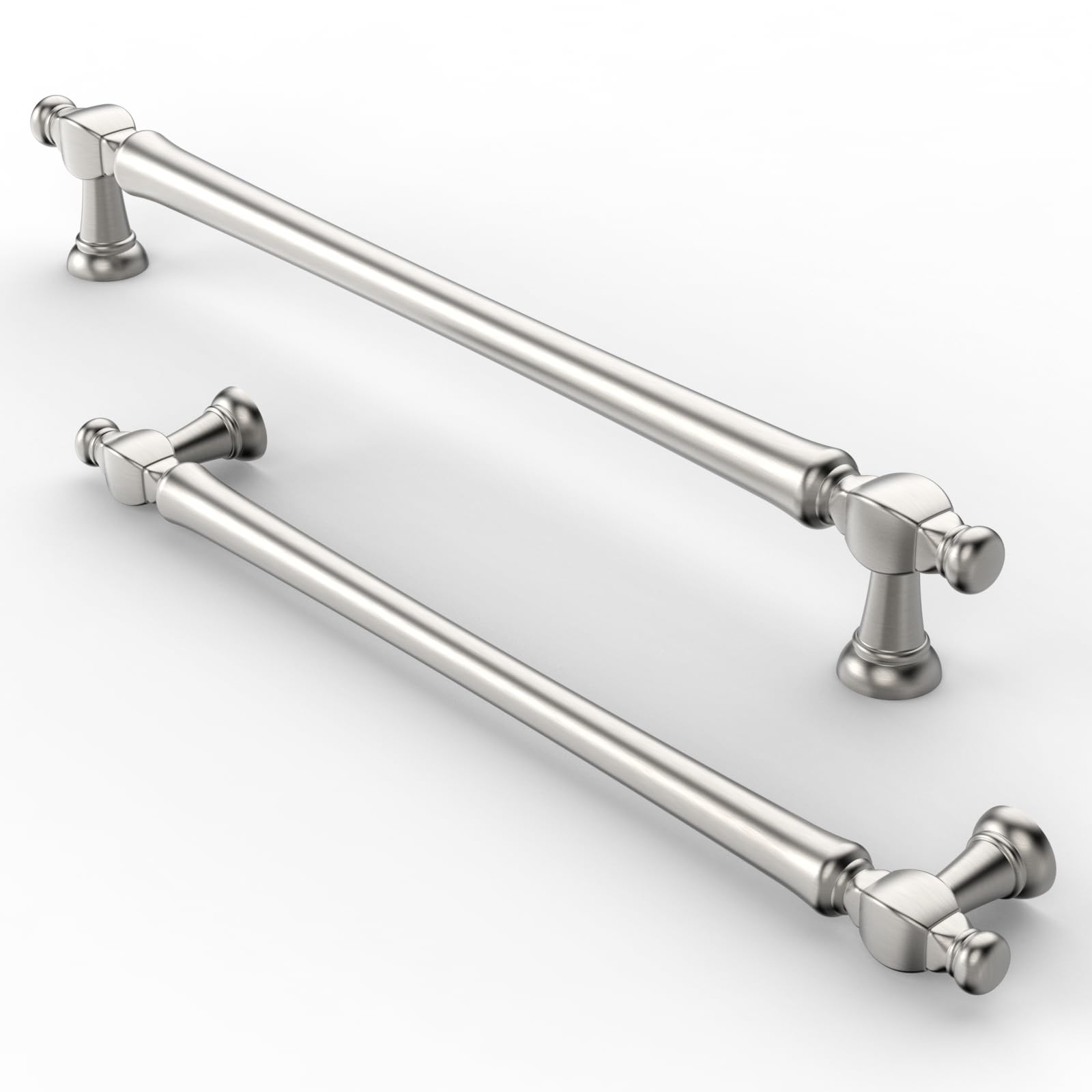 FURNIWARE 10 Pieces Furniture Handles Brushed Nickel Kitchen Cabinet Handle Kitchen Cabinet Handle Cabinet Handle 192mm Hole Spacing