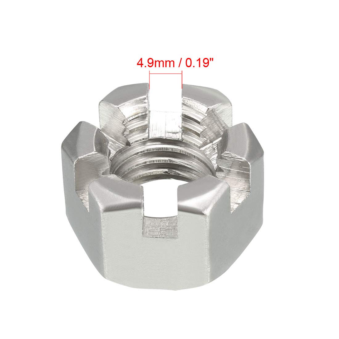 5PCS uxcell M8 x 1.25mm Pitch 304 Stainless Steel Slotted Hex Nuts Nuts