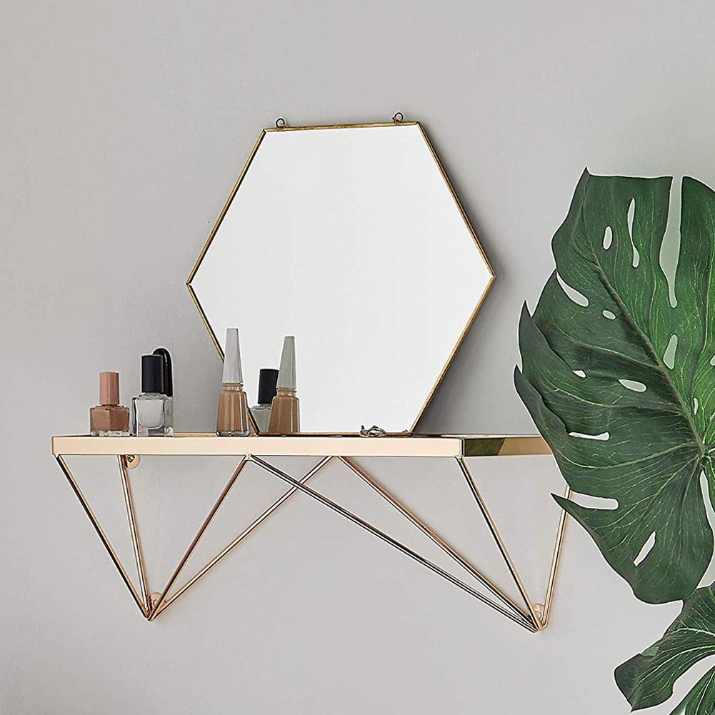 Acabado de latón con Cadena para Colgar tamaño Mediano Aifusi Espejo