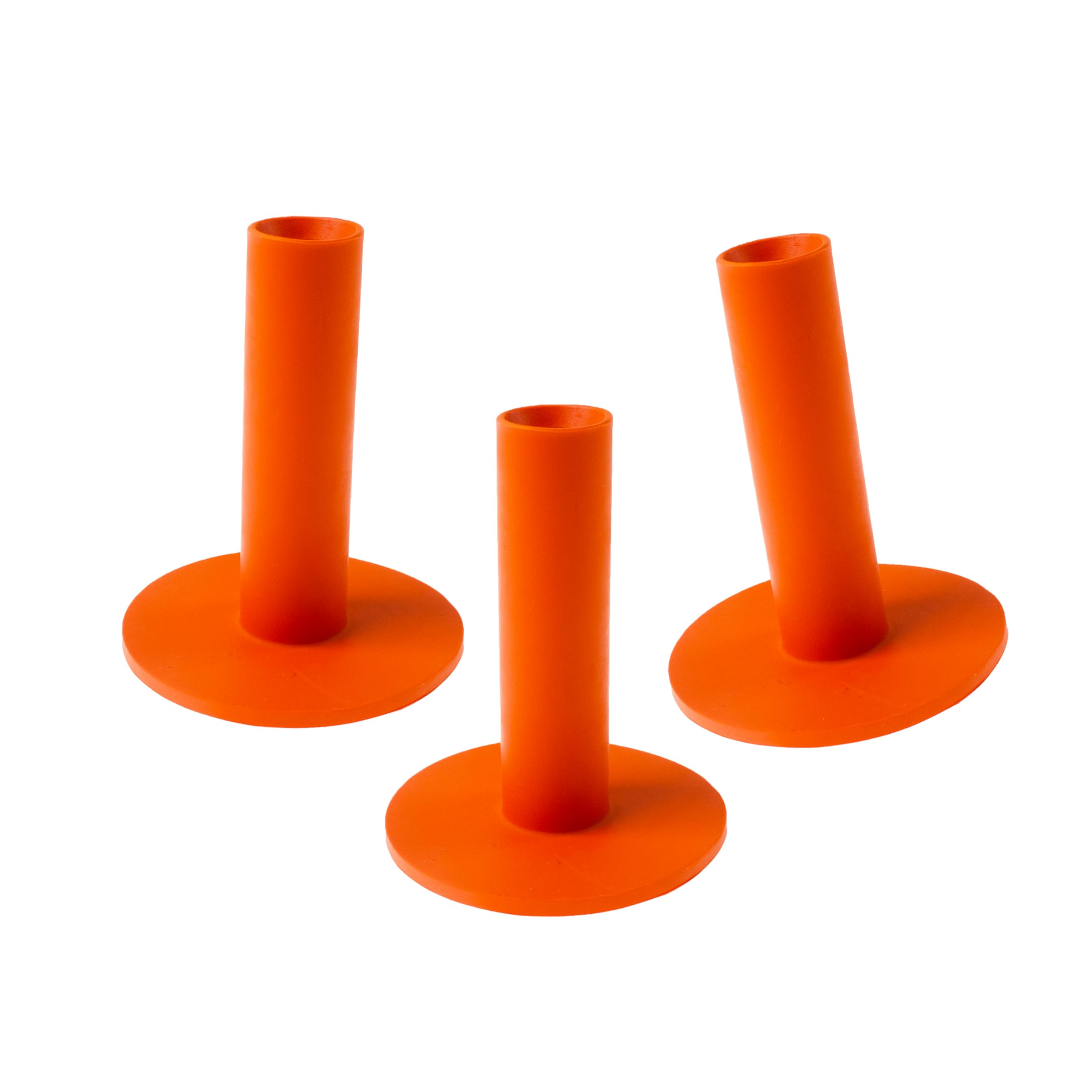 ECADDIE 70mm Orange Driving Range Rubber Golf Tees (3 Pack) - Suitable for Driver and Fairway Woods