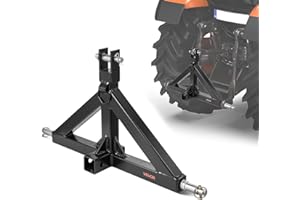 VEVOR 3 Point Hitch Receiver with 2 in Receiver, 3pt Quick Hitch Attachment, 3,000 lbs Capacity, Heavy Duty Tractor Tow Drawbar Adapter, Compatible with Kubota, Mahindra, John Deere, Massey Ferguson