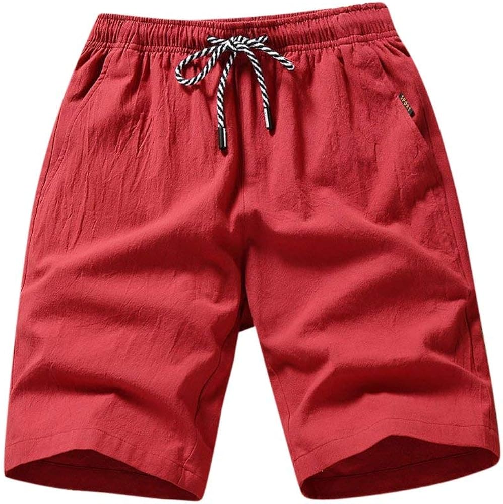 Summer Mens Bermuda Chino Shorts Shorts Unicolor con Cordón Flojo Ocio