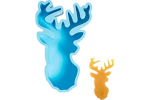 Qeuly Freshie Molds Deer Head Car Freshie Molds Large Silicone Epoxy Resin Molds for Freshie Aroma Beads Wax Melts Soap Molds Candle Molds Clay Molds(Deer Head)