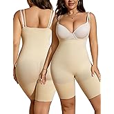 Athlemo Shapewear Bodysuit for Women Tummy Control Open Bust Thigh Slimmer Body Shaper